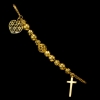 Złota bransoletka z koralikami Charms – zawieszki krzyżyk i ażurowe serce - pr 585